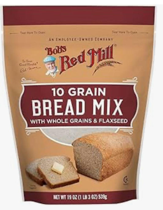 Bobs Red Mill 10 Grain Bread Mix Gluten With Whole Grains and Flaxseed 19 oz