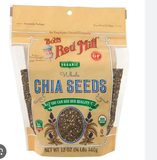 Bobs Red Mill Organic Whole Chia Seeds 12 oz