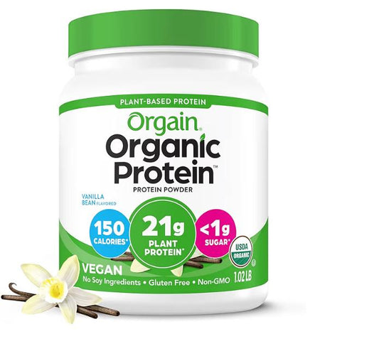 Orgain Organic 21g Plant-Based Protein Powder, Vanilla Beans 1.02 lbs.