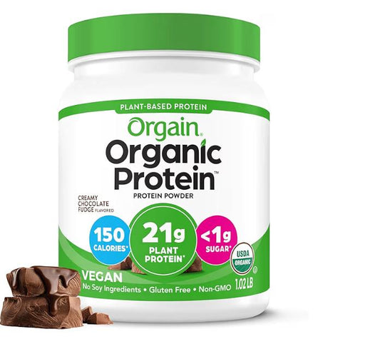 Orgain Organic 21g Plant-Based Protein Powder, Creamy Chocolate Fudge 1.02 lbs.