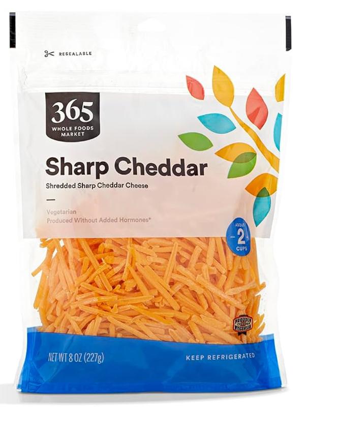 365 Whole Foods Market Sharp Cheddar Cheese 8 oz